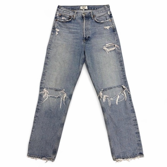 Agolde Denim - Agolde Distressed Straight Leg Jeans